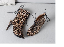 Load image into Gallery viewer, Snake Peep-toe Pumps Sandal Latin Shoes Stiletto Heel Boots