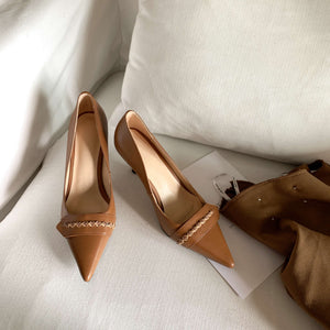 Pointed toe thin high heels classic colors French women pumps