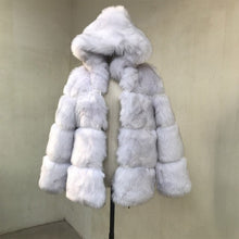 Cargar imagen en el visor de la galería, Black Faux Coat Hooded Fluffy Artificial Fur Coat