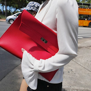 Clutches PU Leather Cross body Bags For Women's Envelope Clutch Purse - FUCHEETAH
