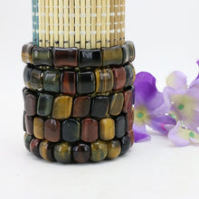 Cargar imagen en el visor de la galería, Energy Multicolor tiger stone elastic bracelet DIY stone multi element collocation - FUCHEETAH