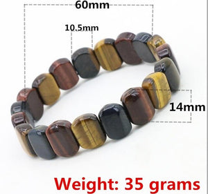 Energy Multicolor tiger stone elastic bracelet DIY stone multi element collocation - FUCHEETAH