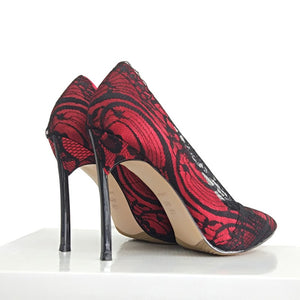 Carollabelly Shoes Women's High Heels Pumps Lace - FUCHEETAH