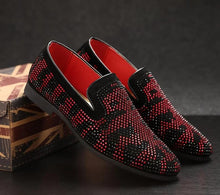 Cargar imagen en el visor de la galería, Italian shoes men&#39;s footwear rhinestone sepatu slip - FUCHEETAH