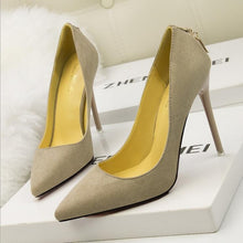 Load image into Gallery viewer, High heels shoes woman Genuine suede leather thin Spike Heel Pointed Toe - FUCHEETAH