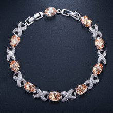 Cargar imagen en el visor de la galería, Zircons High Quality Silver Color Round Cubic Chain Bracelets - FUCHEETAH