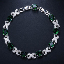 Cargar imagen en el visor de la galería, Zircons High Quality Silver Color Round Cubic Chain Bracelets - FUCHEETAH