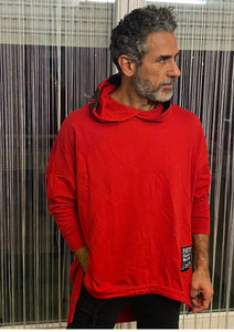 Fabioogo Red Pull over Long sleeves with head cover